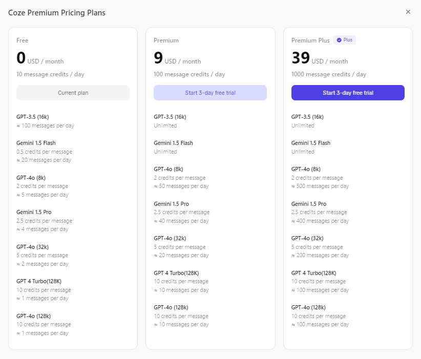 Coze正式开启付费计划！GPT-4白嫖时代结束？
