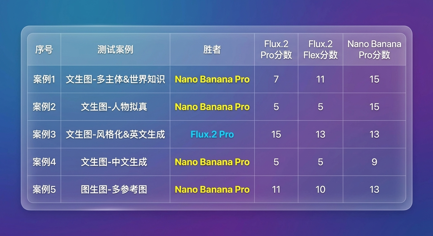 昔日顶流更新，Flux.2是否依然能打？硬钢Nano Banana Pro五轮实测丨302.AI 基准实验室